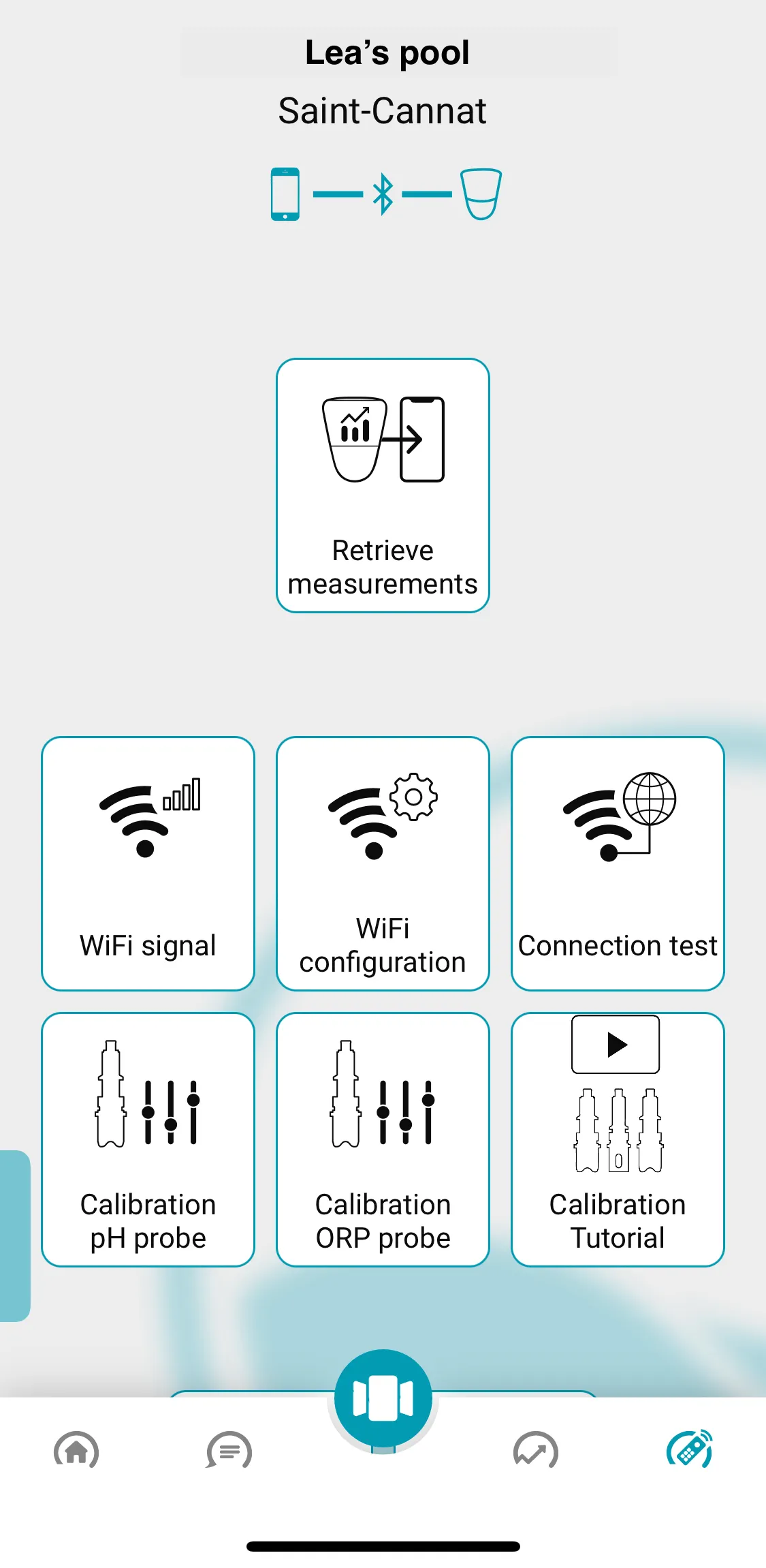 Connexion bluetooth réussie. L'icone est bleue. 