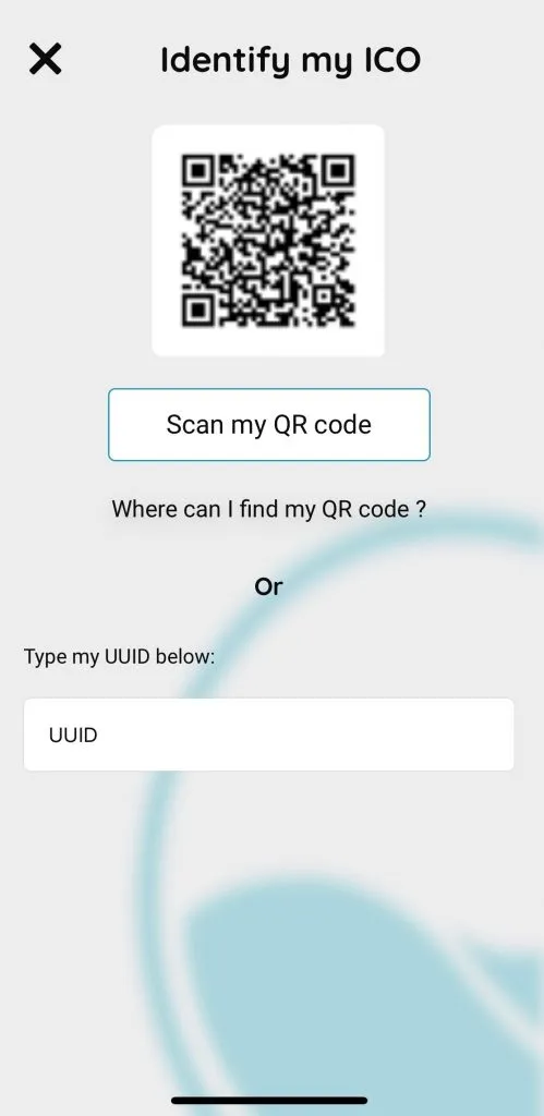 application ICO identifier ICO avec QR code