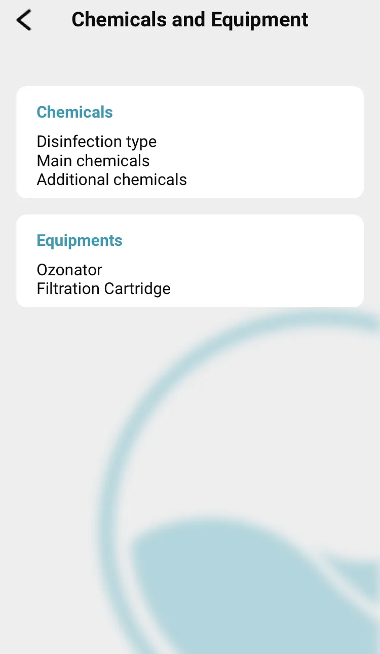 ICO application screen Product and equipment parameters. 