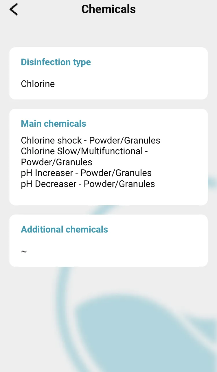 in the ICO application, the user configures the packaging of his chemical products to obtain suitable recommendations expressed as granules, pebbles, liquids, etc. 