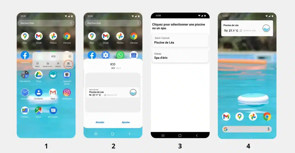 Installer le widget ICO sur un smartphone Android