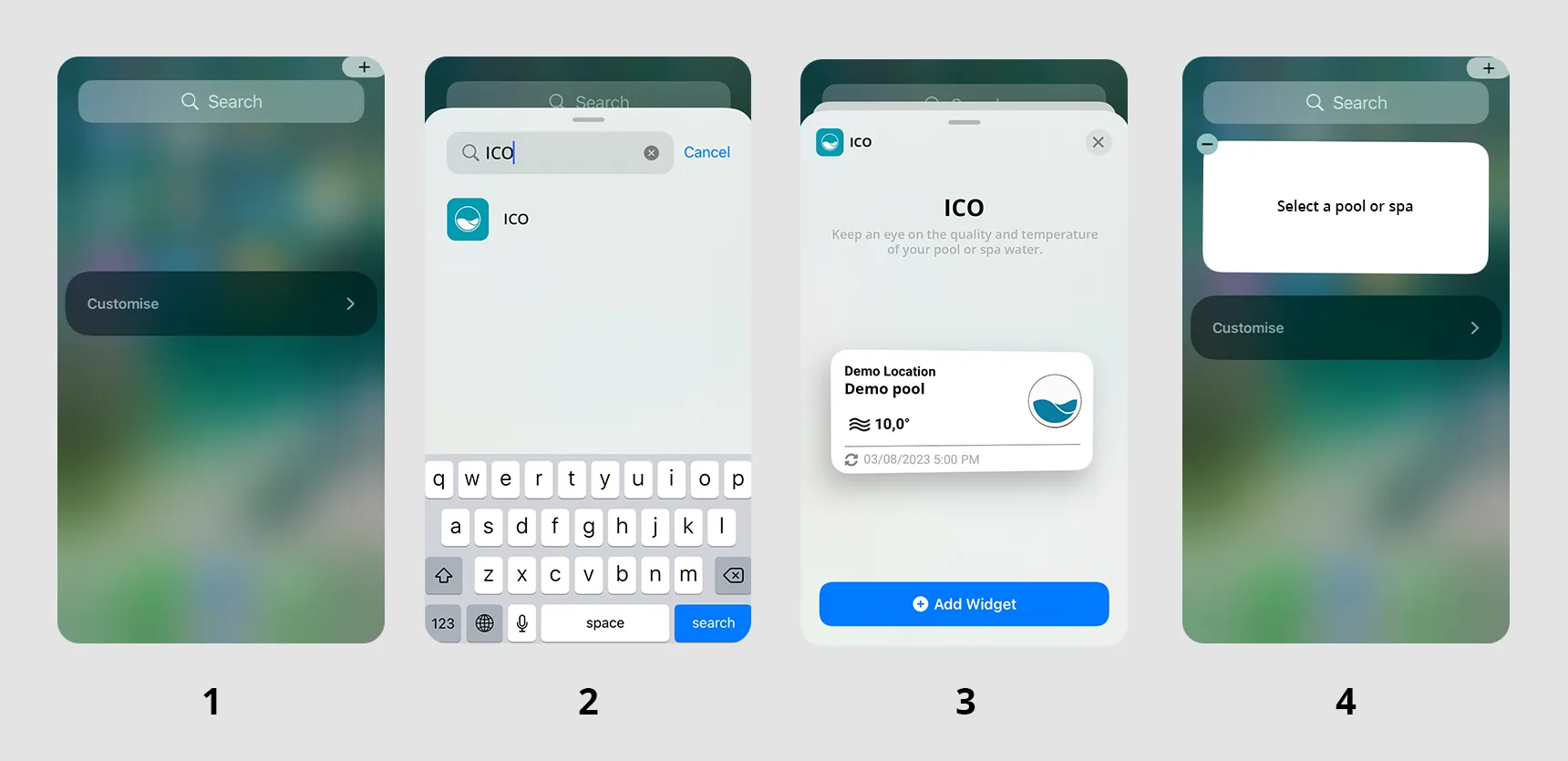 Installing the ICO widget on an iOS smartphone
