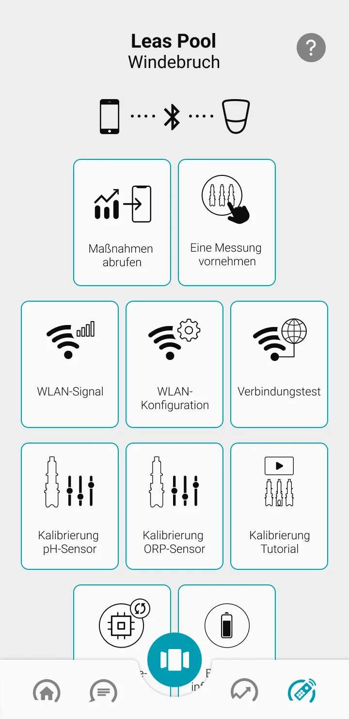 the bluetooth connection is available by clicking on the remote control button 