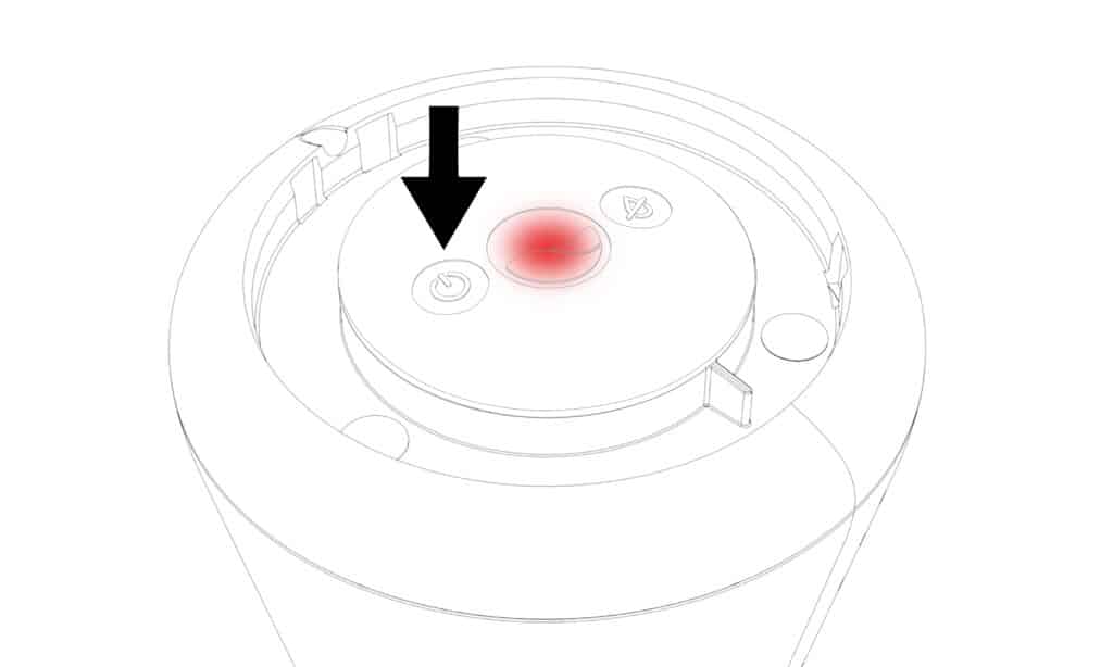 illustration la led devient rouge quand on éteint ICO. 