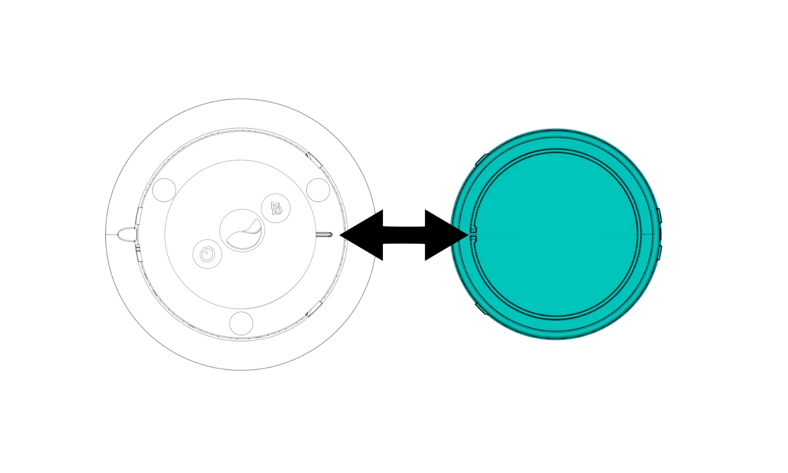 Diagram showing the notch positioned on ICO