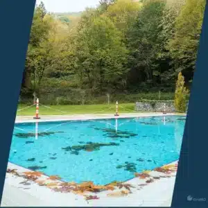 Illustrationsbild Swimmingpool im Herbst